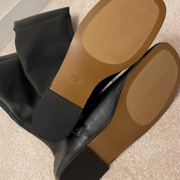 ZARA FITTED FLAT OVER THE KNEE BOOTS - Picture 7 of 10